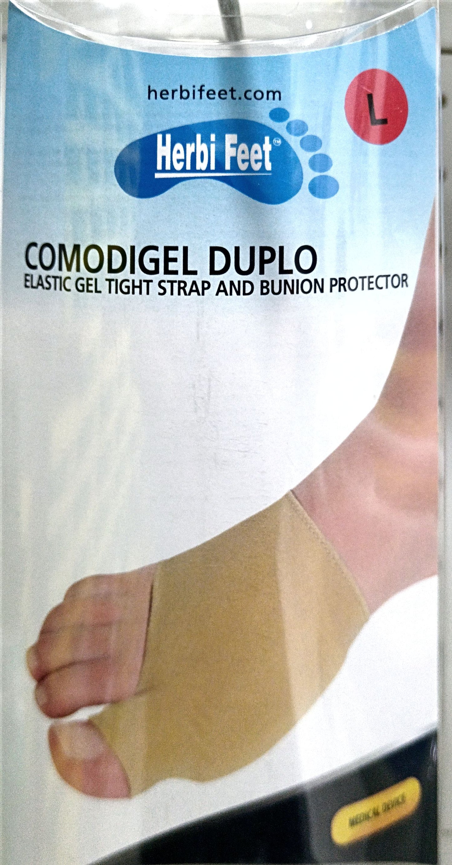 BANDE ÉLASTIQUE AVEC COUSSINET ET PROTECTEUR D'HALLUX VALGUS COMODIGEL DUPLO