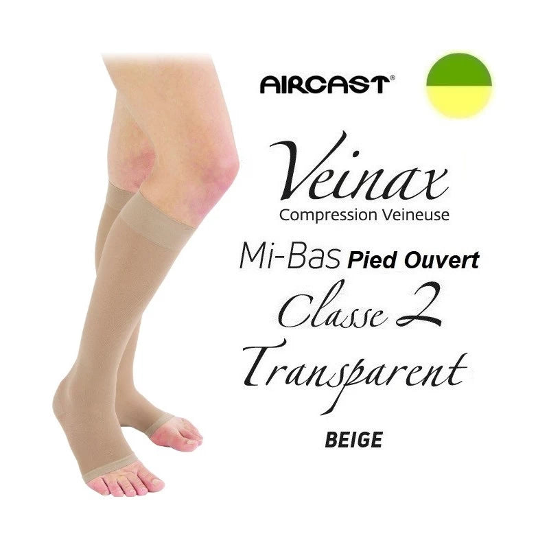 chaussette à varice Transparent classe 2 15-20 mmHg veinax 835R-BG1
