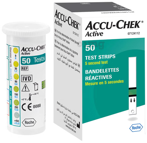 Bandelette test glycémie ACCUCHEK ACTIVE  Boite 50