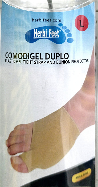 BANDE ÉLASTIQUE AVEC COUSSINET ET PROTECTEUR D'HALLUX VALGUS COMODIGEL DUPLO