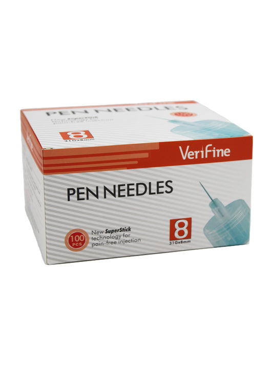 VERIFINE - AIGUILLES STYLOS INSULINE 8MM B/100