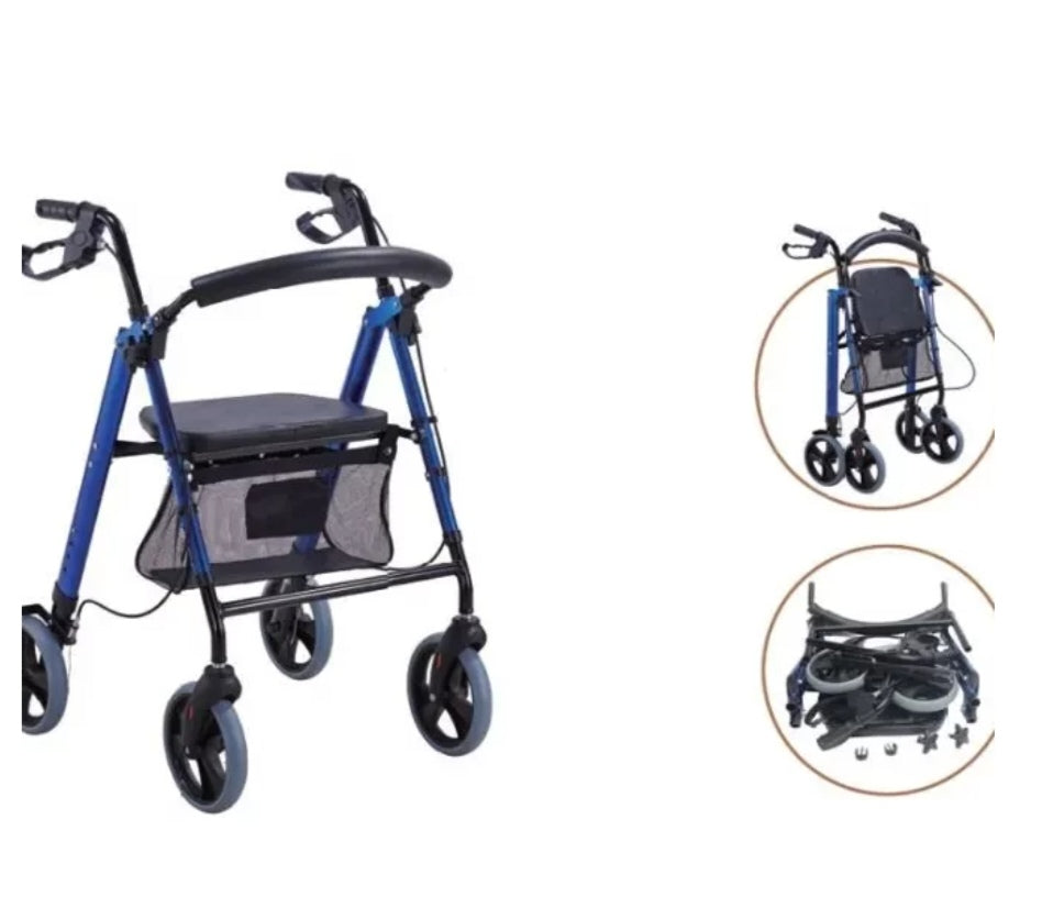 Deambulateur à 4 roues avec assise pliable 9144L