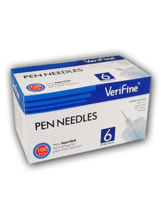 VERIFINE - AIGUILLES STYLOS INSULINE 6MM B/100