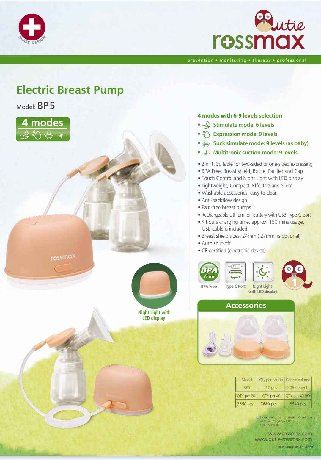 Tire lait électrique sans fil ROSSMAX BP5